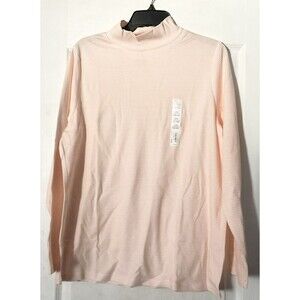 Croft & Barrow Women's Essential Long-Sleeve Mockneck Top Size 0X, Peach NWT